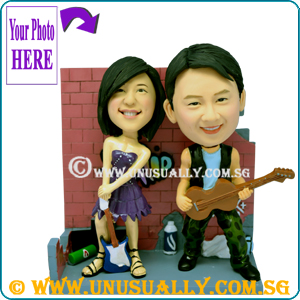 Custom 3D Sweet Lovely Rocker Couple Figurines